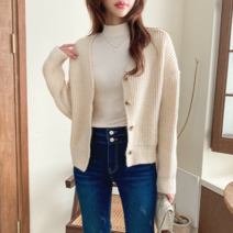 수키 브이넥 기본 미니 가디건 1107845