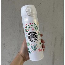 * * 준비된 주식/새로운 에디션 * * 텀블러 병 304 스테인레스 스틸 스타 벅스 사무실 보온병 304 스테인레스 컵, 흰 잎, 1개