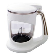 열탕기 차우리는도구 차우려내는 티포트 버튼식 500ml 티용품 주전자 차워머 차내리기, 검정