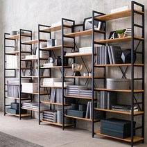 원목 책장 모듈 맞춤 전면책장 거실 서재 인테리어 틈새 수납 / 4단 5단 이케아 만화 조립식 책꽂이 선반 가로 화이트 오픈 디자인 낮은 높은 파티션, B타입, 블랙