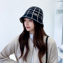 모자 추동 따뜻한 벙거지 한국판 체크 나들이 모자