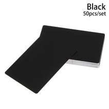 플래너 50Pcs 금속 명함 빈 소재 알루미늄 레이저 마킹 특별 로고 인쇄 휴대용 DIY 아트 공예 패션 이름 카드, [01] Black