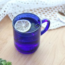 모리다인 블루링 유리 머그컵 260ml, 1개