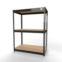 울트라랙 가로90x깊이50x높이120cm 3단 무볼트앵글 조립식앵글 선반 베란다선반 철제선반 가구, 흑색
