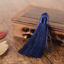 더치커피 메이커 2/5pcs 8cm 짧은 술 스파이크 폴리 에스터 실크 작은 북마크 키 체인 tassels DIY 바느질, 09 dark blue_01 8cm  2pcs