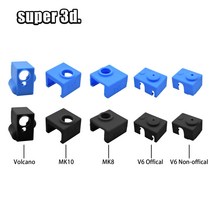 3d 프린터 v5v6 화산 보호 실리콘 양말 절연 커버 케이스 히터 블록 mk8mk10mk9 실리콘 슬리브 핫 엔드, 파란색