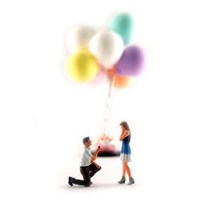 웨딩 결혼식 신랑 신부 디오라마 사람 미니어쳐 피규어 웨딩홀 프로포즈 모형 조각 장식 인물, 1/64높이2.8cm, C