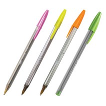 빅 크리스탈 엑스트라 볼드 네온칼라 볼펜 1.6mm, 3-형광노랑 (1개 EA)