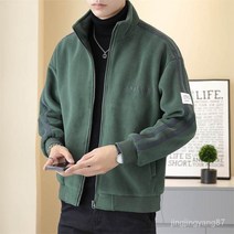 JJY 플러스 벨벳 재킷 남성 가을과 겨울 캐주얼 양고기 재킷