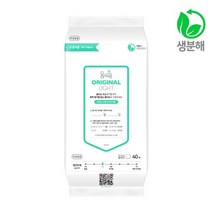 물따로 물따로 친환경 생분해 신생아건티슈 오리지날 라이트 리필형 (40매/16팩), 단일옵션