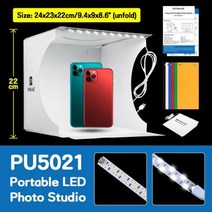 Puluz-휴 토이 스튜디오 라이트박스 박스 링 Led 접이식 텐트 키트 탁상 촬영, 20cm Single LED