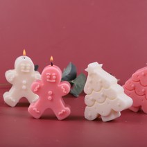3d 크리스마스 트리 diy 아로마 테라피 양초 실리콘 금형 진저 브 맨 비누 몰드, a