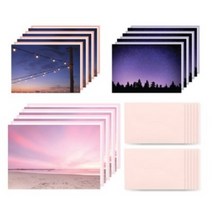 왈가닥스 모노라이크 필링 바이올렛 편지지 3종 x 8p + 봉투 12p, 혼합 색상, 2세트