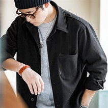 남성자켓 아메리칸 캐주얼 블랙 긴팔 셔츠 자켓 코트 TW2207630