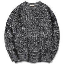 일루소 믹스 꽈배기 라운드 니트