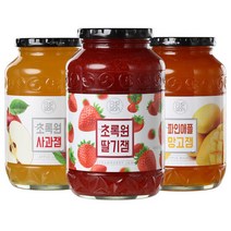 초록원 과일잼3종 1kg+1kg (딸기잼/사과잼/파인애플망고잼), 단품, 잼 선택:딸기잼1kg+파인애플망고잼