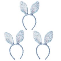 심플 스팽글 바니 머리띠, 4개, 블루