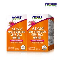 [한국공식총판] 나우푸드 아담 맨스 멀티비타민 60정 2박스 (4개월분), 1600mg x 60정 x 2박스