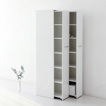 마켓비 GLAT 슬라이딩 높은책장, 화이트 0577.8156