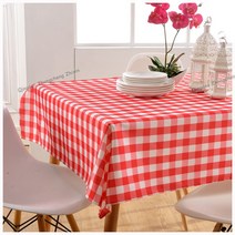 콩 케이리빙홈 볼드 컬러 체크 테이블보, 그린, 130 x 180 cm