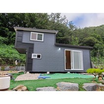 2층같은 복층 복층에서 일어설 수 있는 높이 편백나무 마감 인테리어 복층+주방+욕실 농막 소형 주택 시골집 이동식주택 컨테이너하우스 전원주택