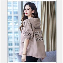 봄 가을 여성 자켓 루즈핏 배색 후드 집업 점퍼 레터링 긴팔 잠바 빅사이즈 캐주얼 아우터 A88