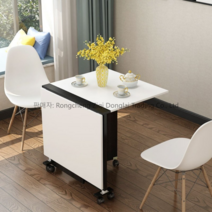 북유럽 우드 슬림 미니 소형 접이식 이동식 테이블 식탁 보조 책상 좁은 공간 원룸 탕비실, 100x60x68 하얀색 올리브 3k 우드