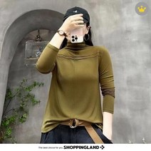 가을티셔츠 여성 반폴라티 슬림 맨투맨 긴팔 단색 티셔츠 여자옷