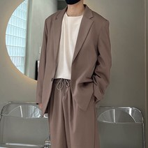 남자 오버핏 블레이저 캐주얼 댄디 포멀한 남친룩 블레이저 자켓 마이