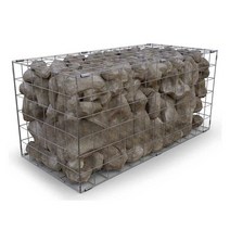 돌망태 철망 케이지 담장 돌담 사각철망 장벽, 밝은 회색