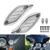 할리데이비슨 용품 부품 악세사리 2xmotorcycle 조정 가능한 abs 사이드 윙 윈드 실드 페어링 에어 디플렉터 할리 투어링 스트리트 글라이드 일렉트라 글라이드, 회색 에어 디플렉터