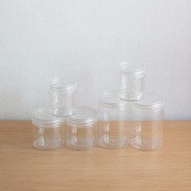 다용도 원통 소분통 투명 케이스 슬라임통 공병 용기 플라스틱 3size, L, L
