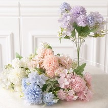파스텔수국알륨부쉬 30cm 조화 꽃 인테리어 장식 FAIAFT, 라벤더