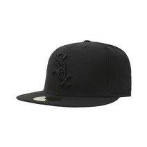 뉴에라 [슈즈네][정품] MLB 시카고 화이트삭스 베이직 사이즈캡 블랙 온 블랙 야구모자 메이저리그 선수모자 59FIFTY