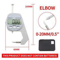 형틀 각도 틈새 게이지 디지털 두께 측정 도구 전자 두께 측정기 종이 천의 두께 측정, 0-20mm B 두께