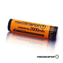 [메가캐논] MEGACANON 2600 ICR18650-26F, (보호회로)플랫형