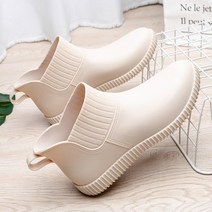 여성 숏 레인부츠/여자 여름부츠^_^패션 장마/미끄럼방지/ 여자 숏 장화/통기 원단/프리미엄 레인부츠 여성을 위한 새로운 유행 패션 짧은 튜브 장화 야외 워터 슈즈 여성용 방수 미끄럼 방지 장화 야외 벨벳 따뜻한 고무 신발, 37(한국사이즈235mm), 1901 카키 슈즈