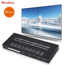 2x2 TV 비디오 월 컨트롤러 프로세서 스플라이서 IR RS232 포함 4K 1x2 1x3 1x4 2x1 3x1 4x1 HDMI 오디오, 02 With battery, USA Plug
