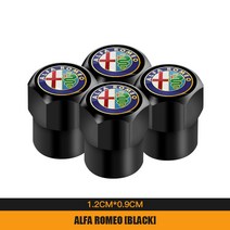 자동 Alfa Romeo Giulia Spider GT Mito Stelvio 자동 장식 액세서리 용 4Pcs 금속 휠 타이어 밸브 스템 캡, 02 B Bla용량