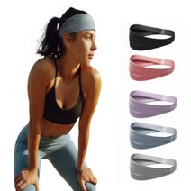 1+1 다무다무 땀 흡수 잘되는 스포츠 헤어밴드, 그레이+라이트블루