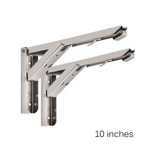 튼튼한 스테인레스 스틸 접이식 선반 브래킷 2 개 테이블 작업용 공간 절약 DIY 브래킷, 02. 10 inch