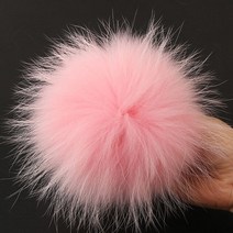 큰 사이즈 DIY 진짜 여우 모피 폼폼 너구리 공 자연 모자 가방 신발 스카프, [16] luxury pink 15cm