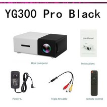 빔프로젝터 플레이어 lejiada yg300 pro led 800 루멘 미니 홈시어터, 검은색, 나는 플러그