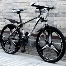 산악 자전거 MTB 입문용 광폭 트랙 어반 엠티비 성인용 자전거, 24인치, 24단 화이트