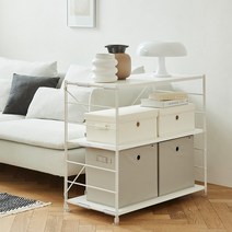 한샘 샘 폴리 수납바스켓 (중) 2개세트 샘책장호환 수납박스 정리, 01.샘폴리바스켓(중)크림_2개