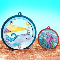 스쿨문구 MDF DIY 여름 입체오너먼트 만들기 달빛고래