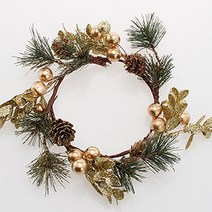 크리스마스 캔들링 리스 벽장식 현관문장식 캔들 홀더, 레드