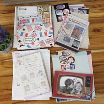 아트박스/컨츄리아이템 감성 스티커& 편지지set 4type - 일본 직수입, Chu♥