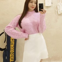 켈러리 꽈배기 보카시 겨울가을 반목 폴라 여성 골프니트