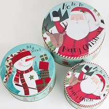 크리스마스 선물 쿠키 박스 포장 틴케이스 세트, B 민트 세트